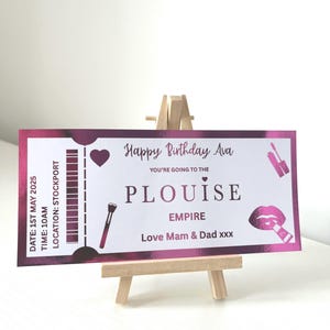 Personalisierte Folie Event Ticket | PLOUISE |Individualisierbare Event Karte | Überraschungsgeschenk-Karte | Andenken | Andenken | Folien-TICKET | Für jedes Event