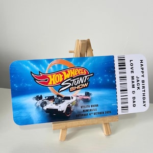 Hot Wheels Stunt Show Benutzerdefiniertes Ticket | Personalisiertes Event Ticket | Benutzerdefinierte Ereignis-Karte | Überraschungsgeschenk-Karte | Souvenir| Andenken | Rundgang