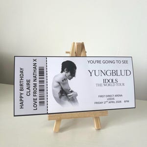 Yungblud benutzerdefiniertes Ticket | Personalisiertes Event Ticket | Benutzerdefinierte Ereignis-Karte | Überraschungsgeschenk-Karte | Souvenir| Andenken | Konzert