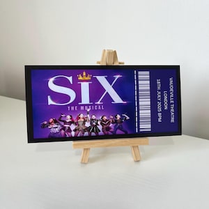 Sechs individuelles Musical-Eintrittskarten | Personalisiertes Event Ticket | Benutzerdefinierte Ereignis-Karte | Überraschungsgeschenk-Karte | Souvenir| Andenken |