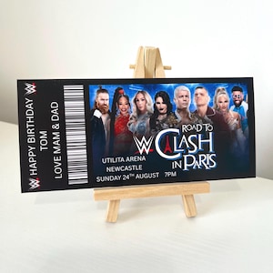 WWE Individuelles Ticket | Personalisiertes Event Ticket | Benutzerdefinierte Ereignis-Karte | Überraschungsgeschenk-Karte | Souvenir| Andenken | Rundgang