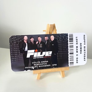 FÜNF Custom Event Ticket | Personalisiertes Event Ticket | Benutzerdefinierte Ereignis-Karte | Überraschungsgeschenk-Karte | In Bewegung bleiben | Andenken | Konzert