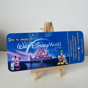 Disney offenbaren Ticket | Personalisiertes Event Ticket | Benutzerdefinierte Ereignis-Karte | Überraschungsgeschenk-Karte | Souvenir| Andenken | Disney Urlaub