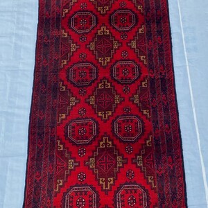 3x13 Handmade Runner Rug - Afghan Saroqi Design Hallway Rug - Geometric Vintage Rug - Vintage Tribal Wool Area Rug - Entryway Bedroom Carpet