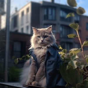 Detective cat - Painting digital art for walls