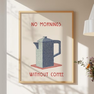 Coffee Poster – Retro Coffee Print Espresso Coffee Bar Print Vintage Coffee Wall Art Coffee Shop Poster Kitchen Wall Art Trendy Retro Poster