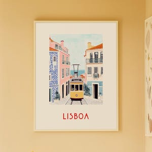 Lisbon Art Print – Vintage Travel Poster Europe Art Print, Portugal Wall Art, Lisbon Travel Gift, Modern Lisbon Poster Art, Lisboa Art Print