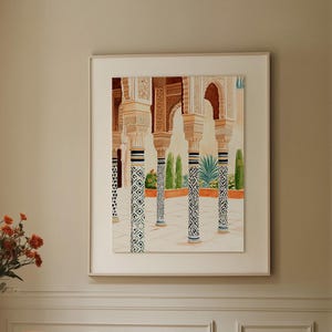Alhambra De Granada Art Print – Vintage Travel Poster Spain Art Print Andalusia Wall Art Alhambra Granada Poster Modern Travel Poster Spain