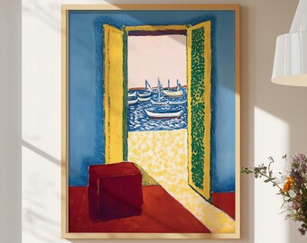 アンリ・マティスの風景画、美しい海の景色を描いた壁掛けポスター