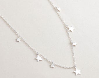 Star Necklace in Sterling Silver, Womens Silver Necklace, Minimalist Pendant Necklace, Gift for Her, Gift for Mum, Christmas Gift, Gift Idea