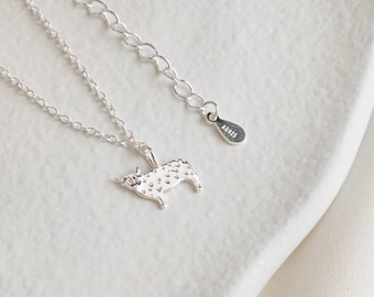Silver Highland Cow Necklace in Sterling Silver, Dainty Pendant Necklace, Cute Animal Necklace, Gift for Her, Gift for Mum, Christmas Gift