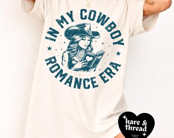 カウボーイロマンス時代Tシャツ：本好きのためのエロTシャツ