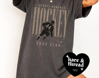 Sports Romance Hockey Book Club T-Shirt | Vintage Varsity Graphic Tee