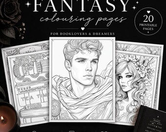 Fantasy Colouring Pages: BookTok Romantasy Designs (PDF Pattern)