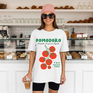 Pomodoro Fresh Tomato Tee |  T-Shirt for Food Lovers, Italian Good Tee | Beach Party tshirt | Fun summer Shirt | Vacation shirt