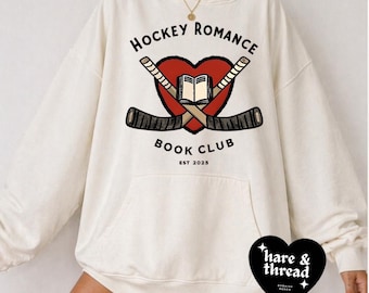 Me encantan los jugadores de hockey / Sudadera con capucha BookTok Hockey Romance / Sudadera para club de lectura, regalo para lectores / Me encantan los jugadores de hockey /