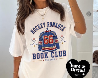 Uwielbiam hokeistów | Koszulka z nadrukiem Hockey 66 Book Club | Projekt Hockey Book Club | Gadżety BookTok