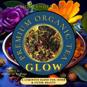 GLOW! ORGANIC Premium Loose Leaf Tea Blend | Organic Citrus Herbal Tea | Handcrafted Winter Morning Tea | Small Batch Caffeine Free