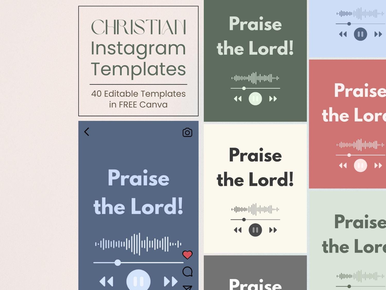 40 Christian Instagram Templates for Canva | Bible Verse Social Media ...