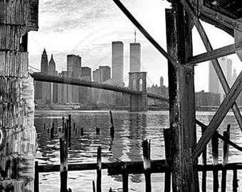 The Brooklyn Bridge, World Trade Center, New York City Skyline, NYC