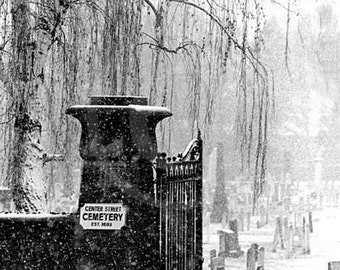 Brooklyn Cemetery in Snow -  Brooklyn Photo, Wall Art