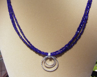 Cobalt Circles Necklace