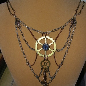 Web of Steampunk Necklace image 1