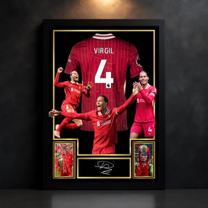 Virgil van Dijk Autograph Liverpool Shirt Number Print – Digital Download Football Wall Art
