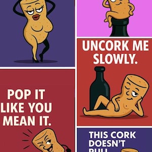 Pack4 - Corksy SVG Poster Pack – Funny Digital Wall Art with Quotes | Printable Cartoon Designs | Meme Humor
