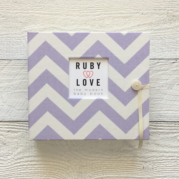 BABY BOOK | Lavender Chevron Stripe Album