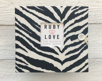 BABY BOOK | Black and White Zebra Album