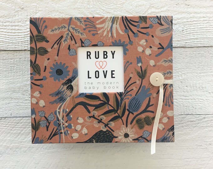 BABY BOOK Rifle Paper Co. Peach Folk Birds Album Etsy