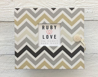 Muted Neutrals Chevron Stripe | BABY BOOK