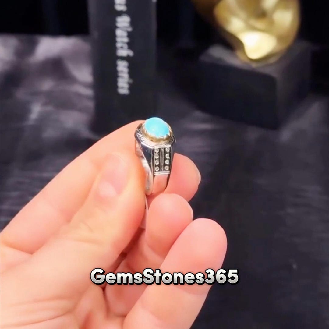Beautiful Neeshapuri Feroza Ring for Men Sterling Silver 925 Ring Gift ...