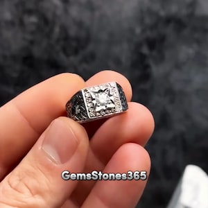 Beautiful White Moissanite Ring Original Moissanite Ring Sterling Silver 925 Ring For Men