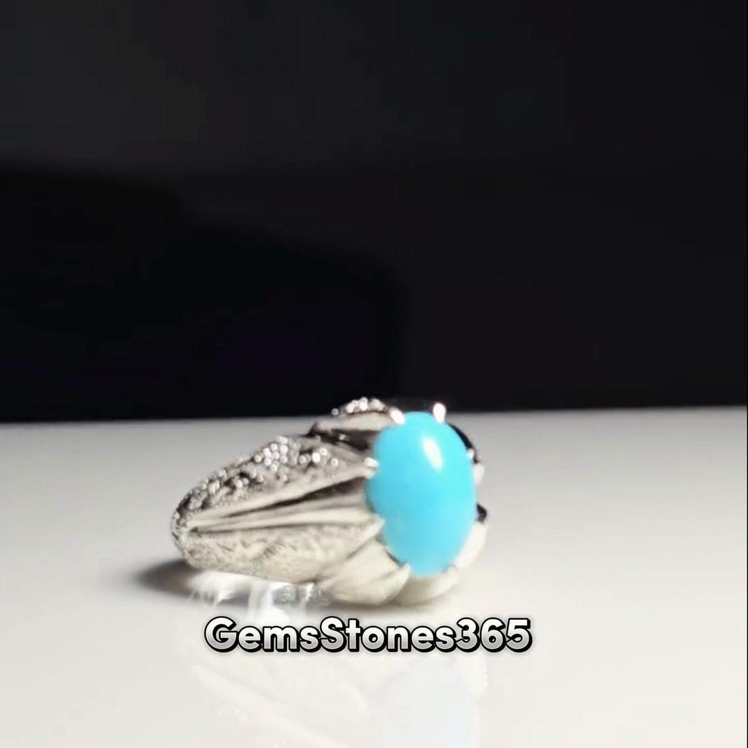 Original Neeshapuri Turquoise Feroza Ring Sterling Silver 925 Mens Ring ...