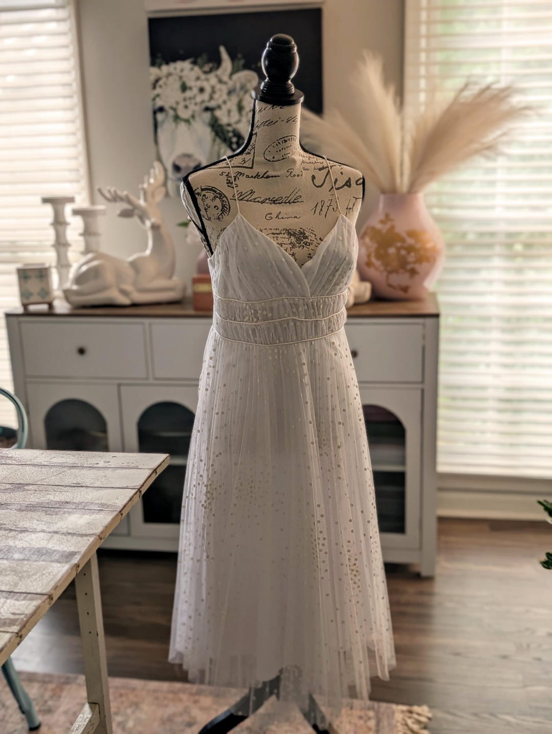 pale pink long evening dress Long Formal Sequin Applique Prom Dress