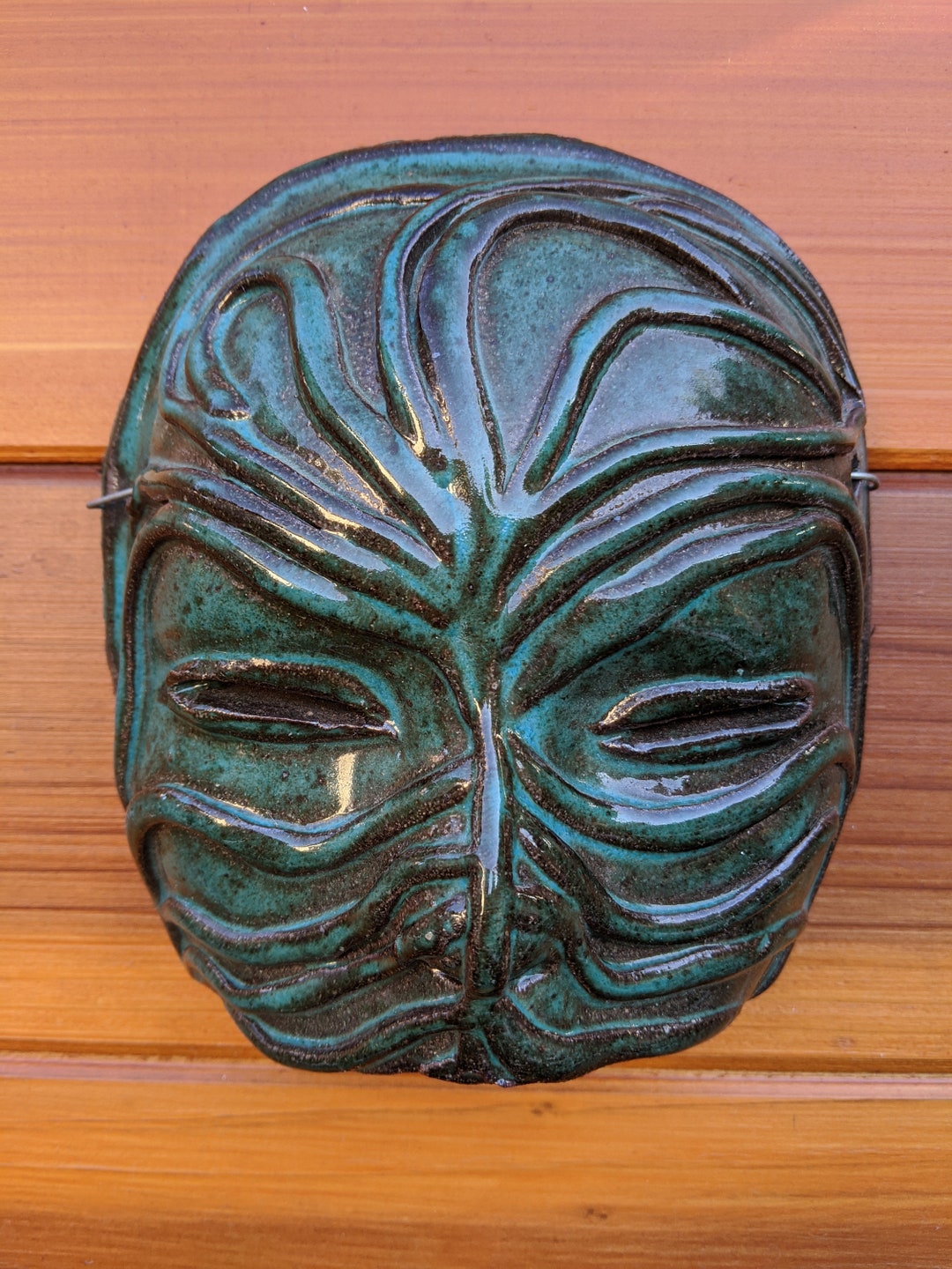 Ceramic Mask Face Sculpture Wall Decor Etsy