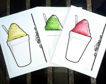 New Orleans snoball Note Cards set of 5 blank w envelopes