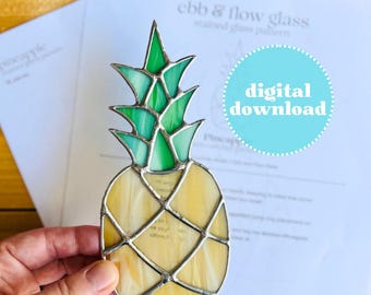 ステンドグラスのパイナップル模様 • ユニークな3Dミスパイナップル