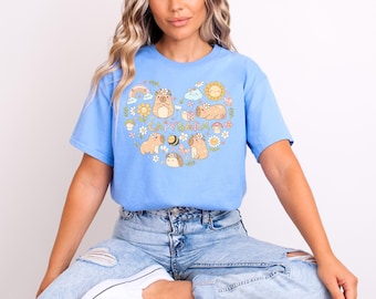 Capybara Heart T-Shirt, Animal Lover Gift