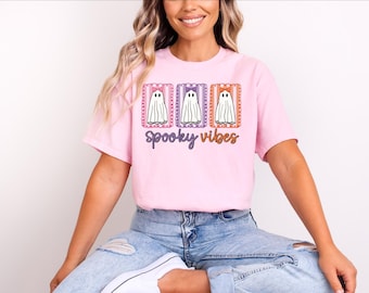 Spooky Season Ghost Shirt: Girly Halloween Party Tee