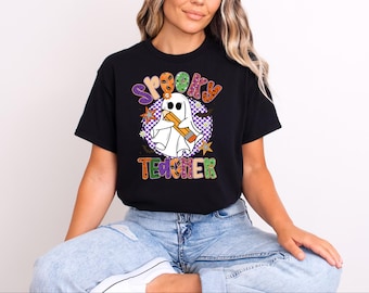 Spooky Teacher Ghost Shirt: Halloween Trick Or Teach Gift