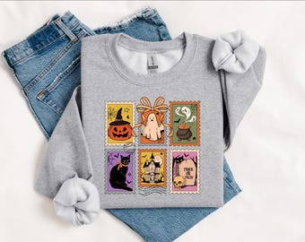 Halloween Black Cat Sweatshirt: Spooky Pumpkin Season Sweater