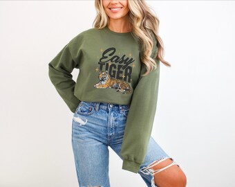 Easy Tiger Sweatshirt: Retro Graphic Unisex Shirt
