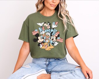 Retro Mickey And Friends 4th Of July Shirt, Independence Day Shirt, Disney USA Shirt, Fourth Of July Shirt, Patriotic Shirt, 4th Of July Tee
