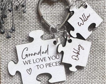 Llavero para abuelo / Llavero personalizado / Regalo para abuelo / Regalo para abuelo / Regalo para abuelo / Llavero para abuelos / Llavero con pieza de rompecabezas