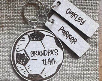 Llavero del equipo del abuelo / Llavero de fútbol para abuelo / Llavero para abuelo / Regalo para abuelo / Regalo para abuelo / Regalo para aficionado al fútbol / Regalo para abuelo