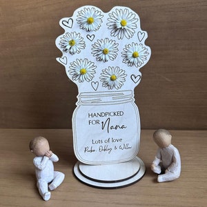 Gift for Nanny, Gift for Nana, Grandma, Personalised Flower Vase, Flower Holder, Handpicked Flowers from Grandchildren, Flowers for Nana