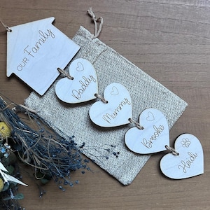 Unsere Familie Wandbehang | Stammbaum | Familie Wandschmuck | Benutzerdefinierte Familie Wandtafel | Einweihungsparty Geschenk | Geschenk für Sie | Neues Zuhause Geschenk